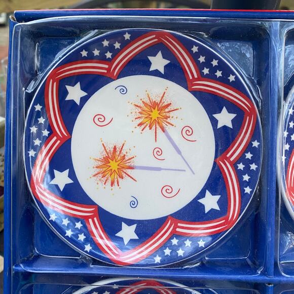 MWW Manual Woodworkers & Weaving Set of 4 Mini Plates 4th of July NIP - Picture 5 of 8